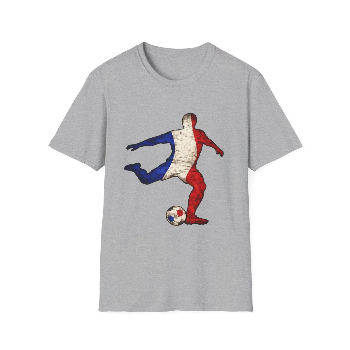 France Flag Soccer Player French Football Silhouette Graphic Tee Unisex