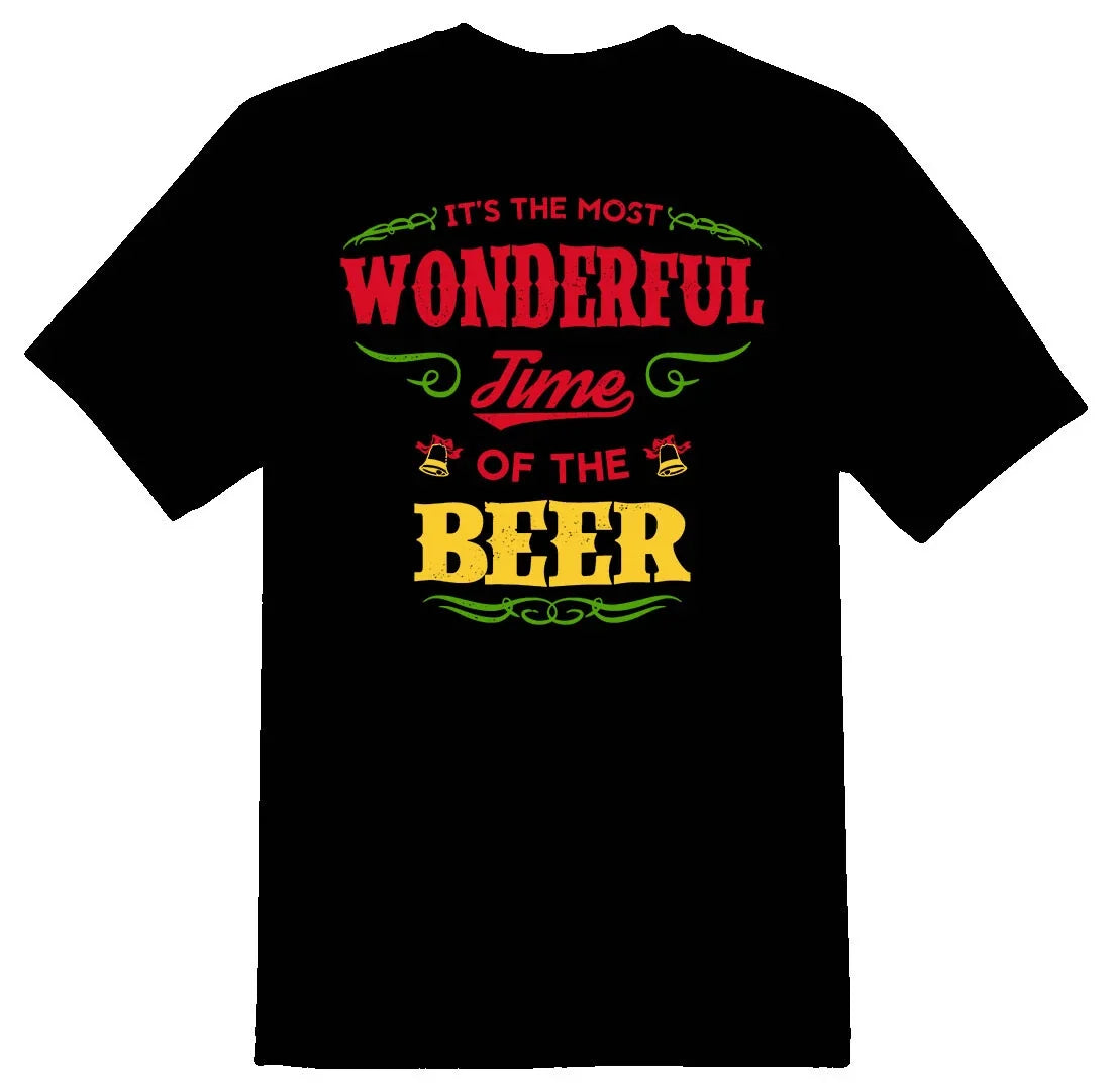 Wonderful Time Of The Beer black or white tee shirt Unisex