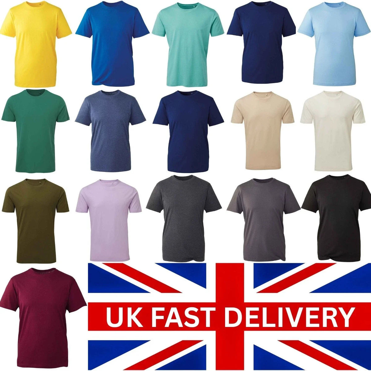 Men's Cotton Round Neck Short Sleeve Plain Tee AM010 Casual Unisex