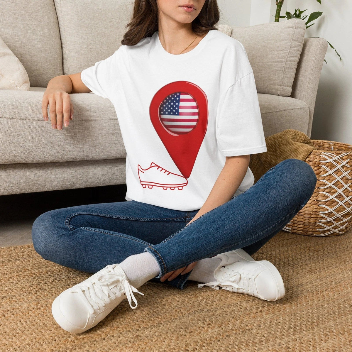 US Soccer Pride Kick | Soccer Mom Dad Fan Tee Unisex