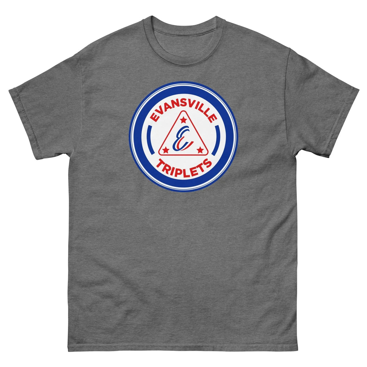 Evansville Triplets Vintage Baseball Team Retro Logo Graphic T Shirt Tee Unisex