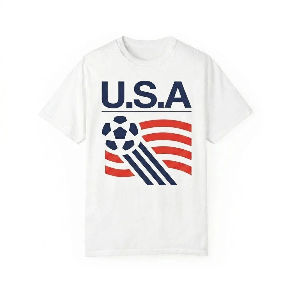 Minimalist 90s United States Soccer Shirt Retro USA Team Graphic Tee Football Unisex