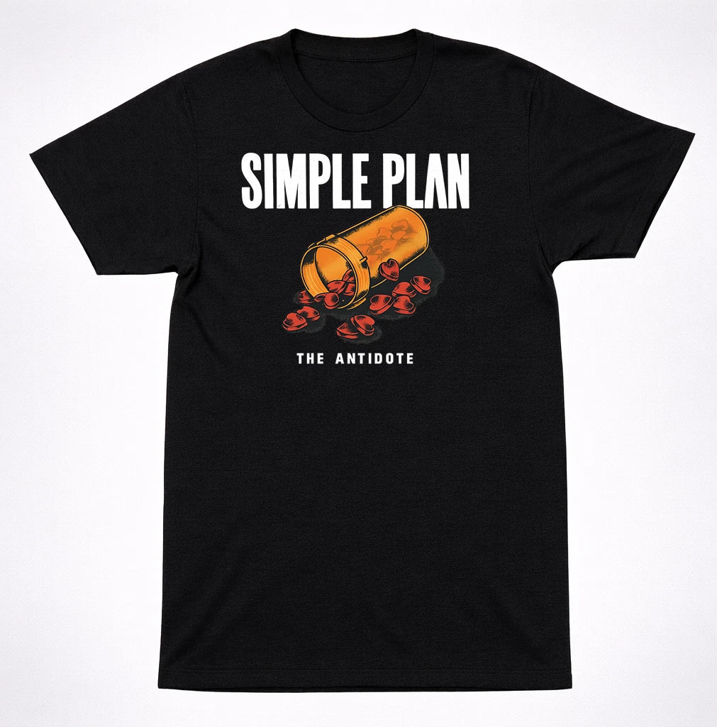 Simple Plan The Antidote Pill Bottle Pop Punk Emo Rock Band Tee Unisex