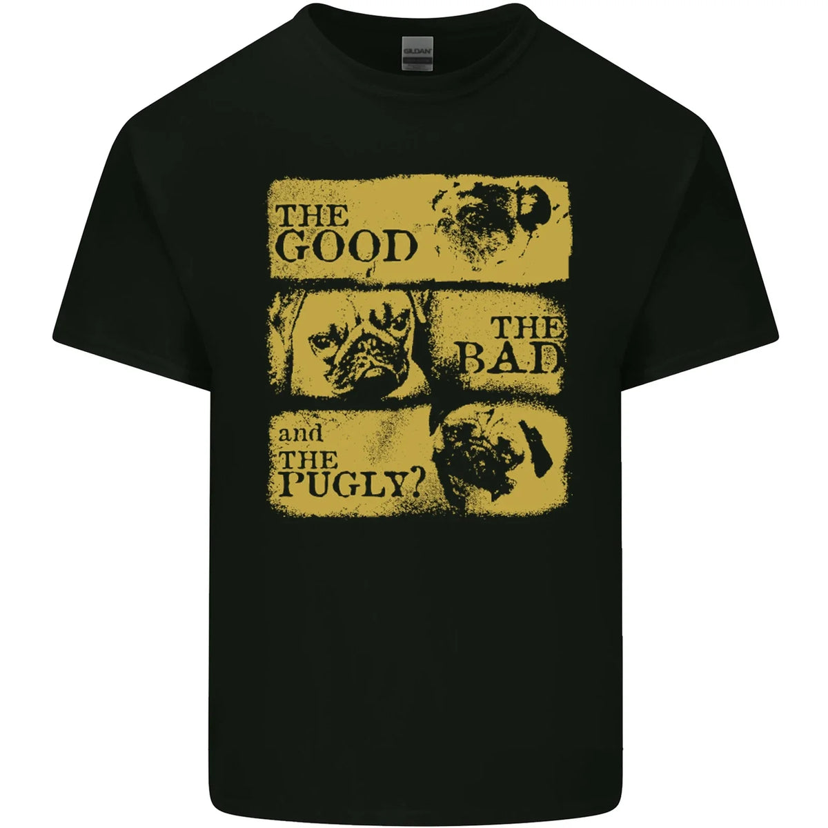 The Good the Bad the Pugly Funny Pug Mens Cotton Tee Top Unisex
