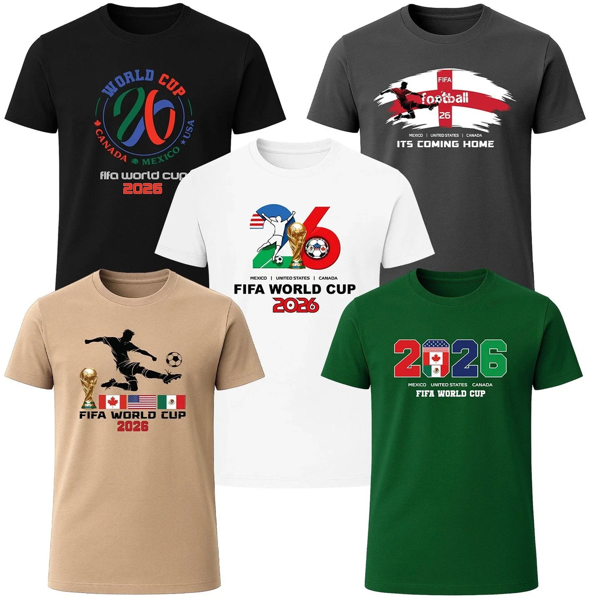 Men’s Football 2026 – Mexico USA Canada Football Soccer Graphic Tee Unisex