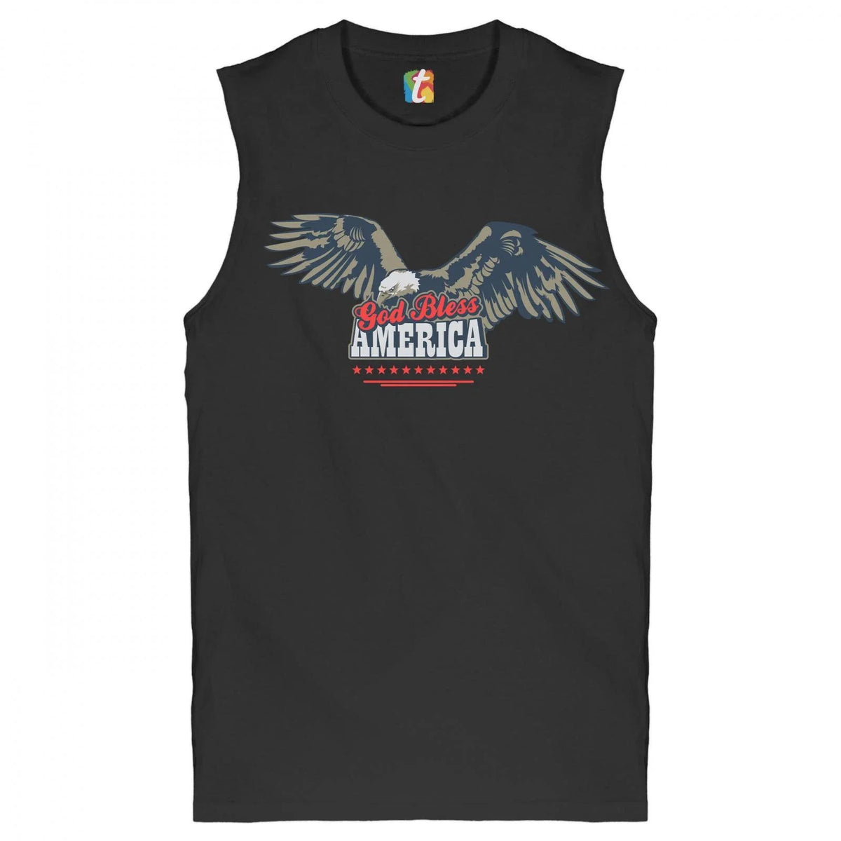 God Bless America Muscle Shirt 4th of July Bald Eagle Patriotic Men's Unisex