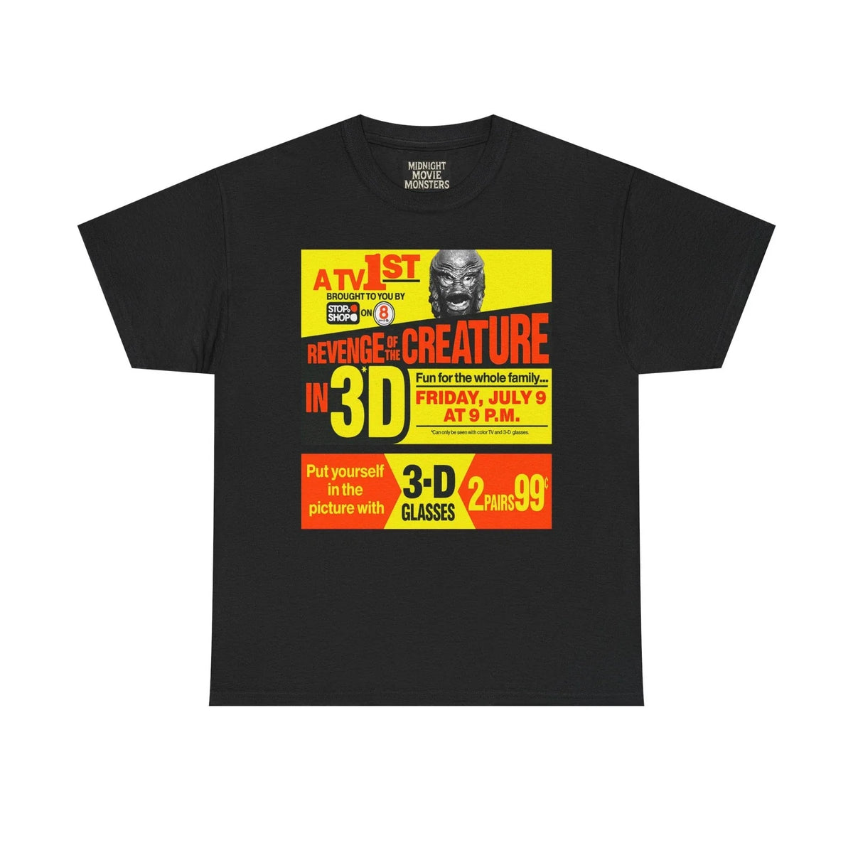 Revenge Of The Creature Of The Black Lagoon 3D Monster Tee Unisex Cotton Unisex