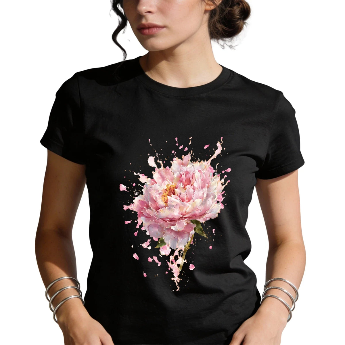 Pink Peony Tee | Floral Bloom Splash | Floral Graphic Tee, | Gift for Her Unisex