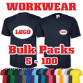 Printed Workwear T Shirt Bundle Personalised for Unisex Company Work Uniform Lot Unisex