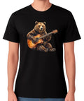 Bear Playing Guitar Funny Music Animal Graphic Unisex Tee Unisex