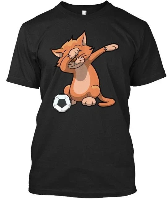 Dabbing Futball Soccer Cat Made in the USA Size S to 5XL Unisex