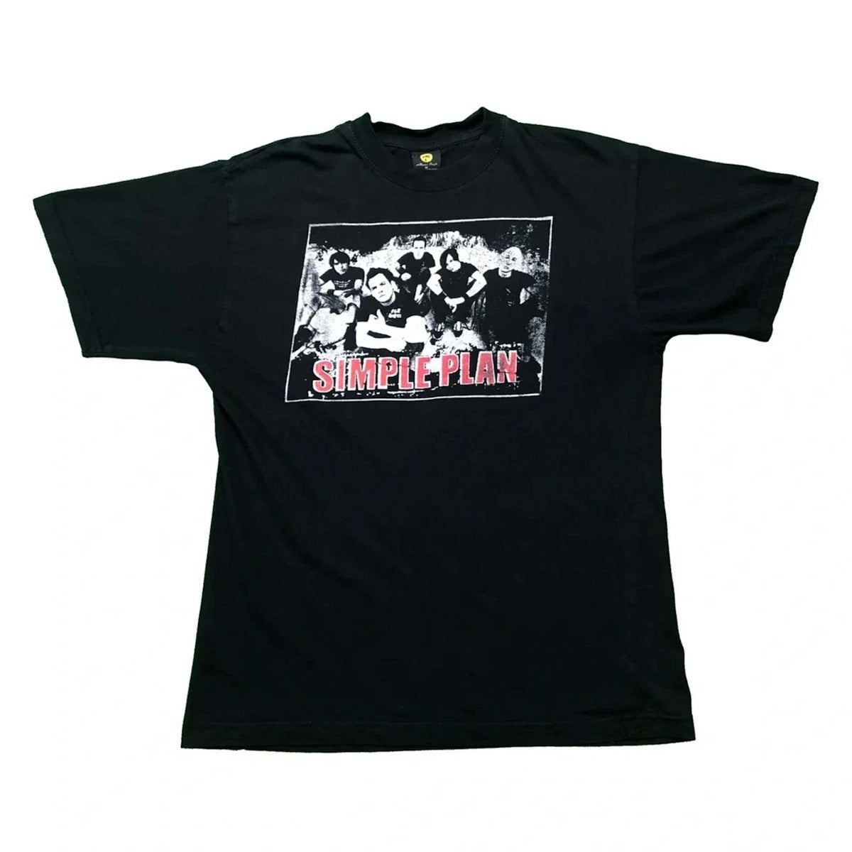 Vintage Y2K Simple Plan T Shirt Mens Medium Black Rock Band Graphic Tee Unisex