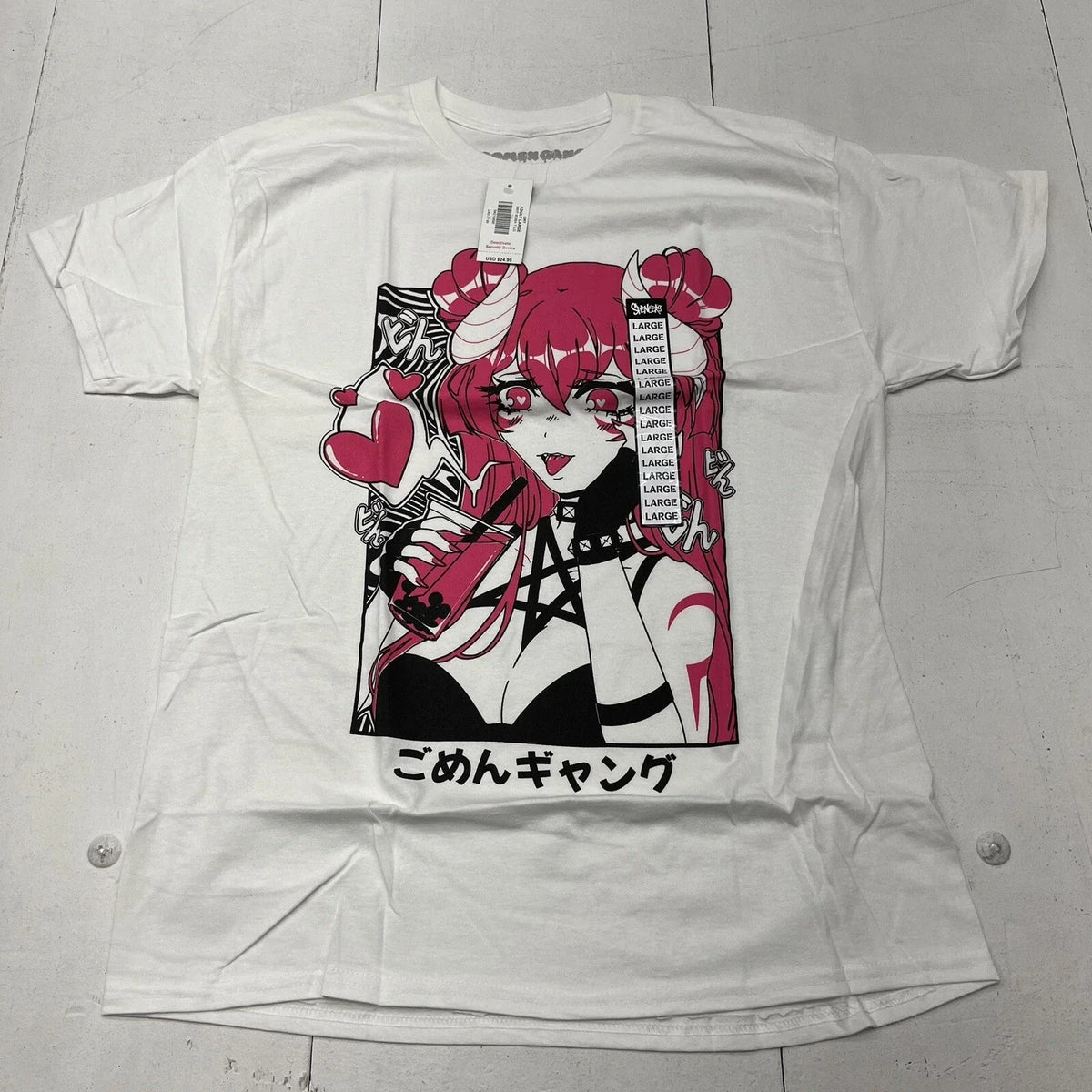 Gomen Gang White Graphic Men’s Size Large NEW Unisex