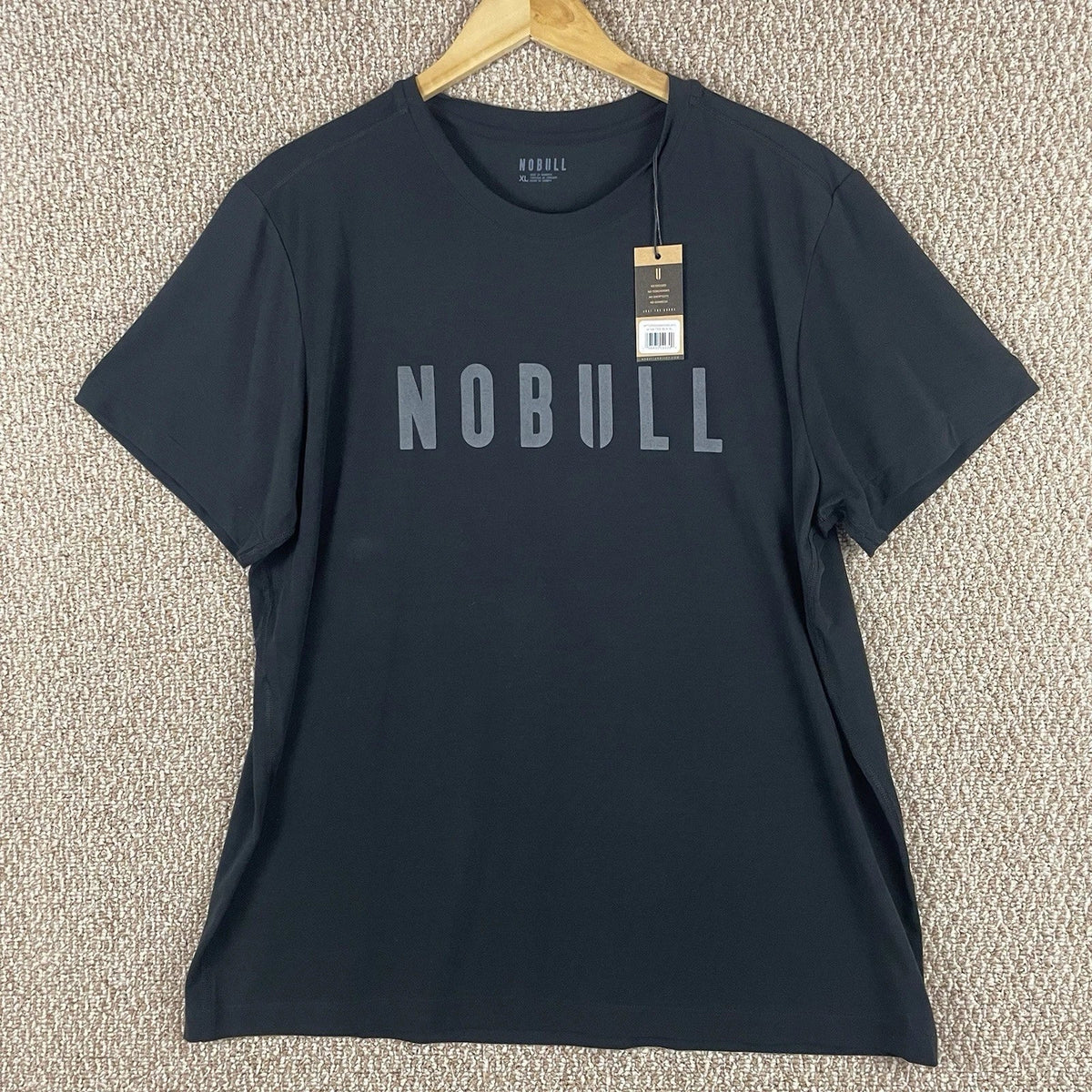 NOBULL Mens XL Workout Black Chest Logo Black Performance Unisex