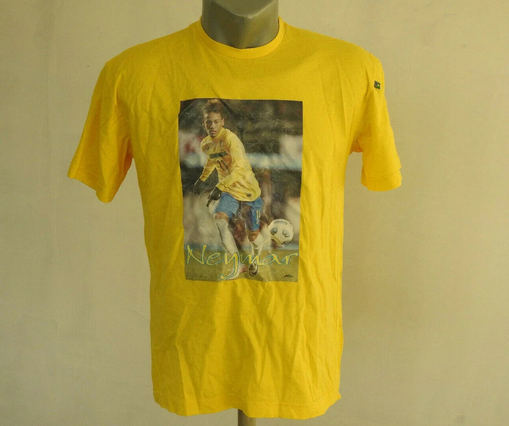Neymar JR Mens FAN Yellow Size M Football Soccer Jersey Brazil Brasil Unisex