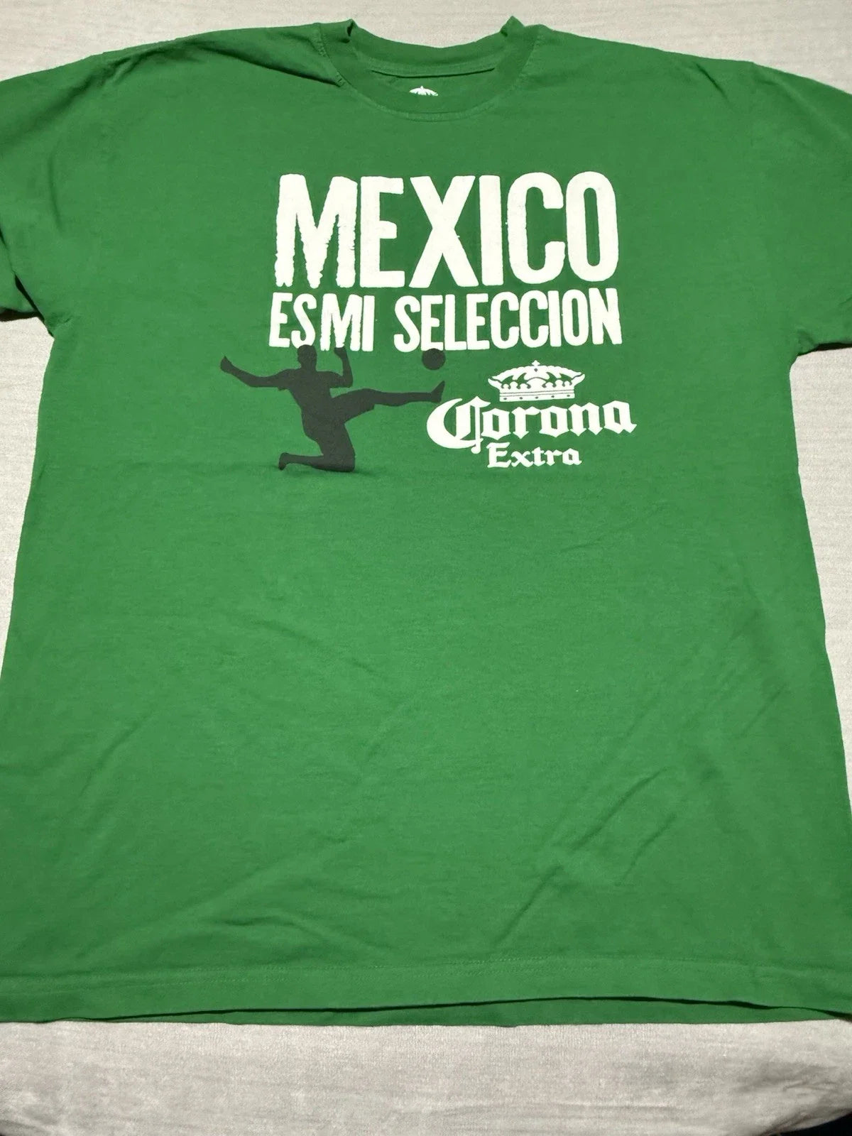 Mexico Soccer Corona Extra Graphic T Shirt Green Mens XL Futbol Tee Football Unisex