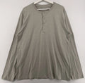 7Diamonds Mens Henley Shirt Large Long Sleeve Stretch Gray Casual Tee Minimalist Unisex