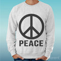 Felpa Man Light Sweater Light Grey " Peace Symbol Logo Peace " Unisex