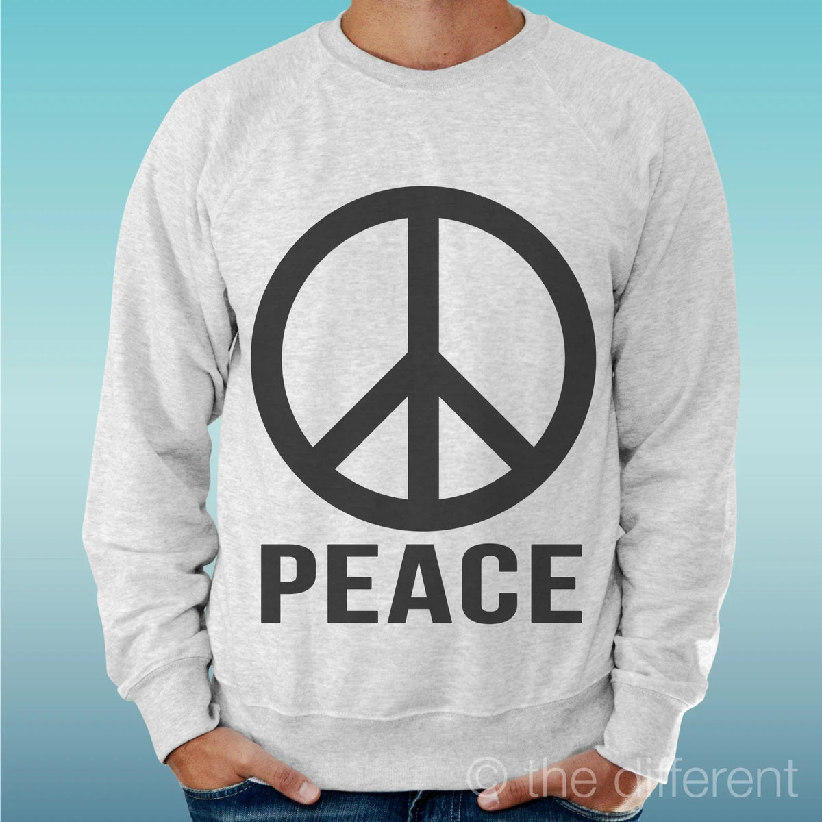 Felpa Man Light Sweater Light Grey " Peace Symbol Logo Peace " Unisex