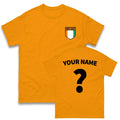 Ivory Coast Flag Badge Personalised Football T Shirt, Custom Name Number Top Unisex