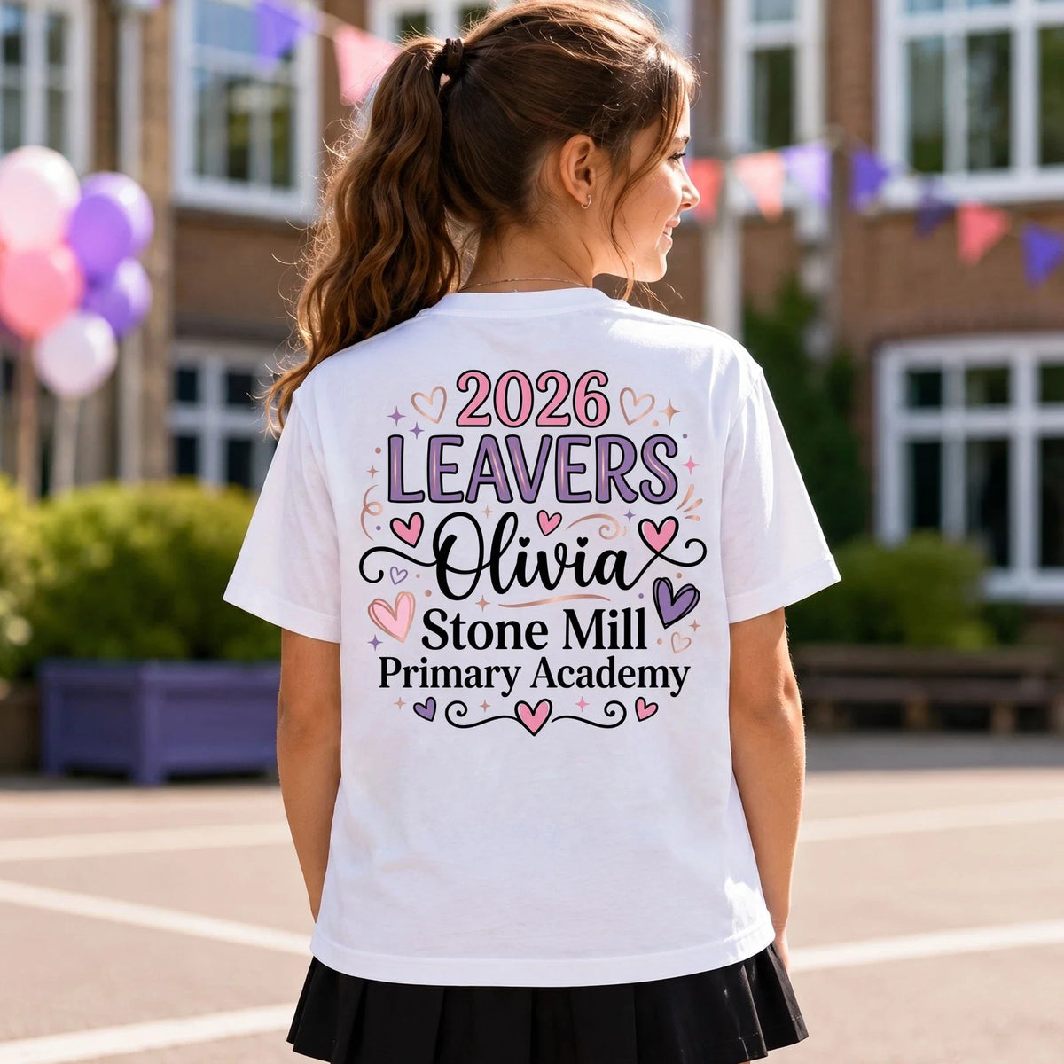 Personalised 2026 Leavers T Shirt School Graduation Tee Kids Unisex