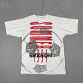 Vtg Team Gear Men’s Large Gray Heather Soccer Futbol All Over Print 90s Unisex