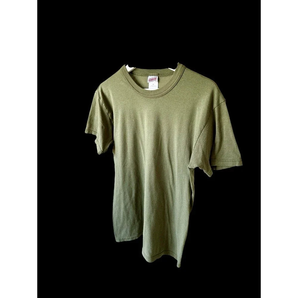 Vintage 90's SOFFE Olive Green Mens Medium Made in USA Back Name Print Unisex