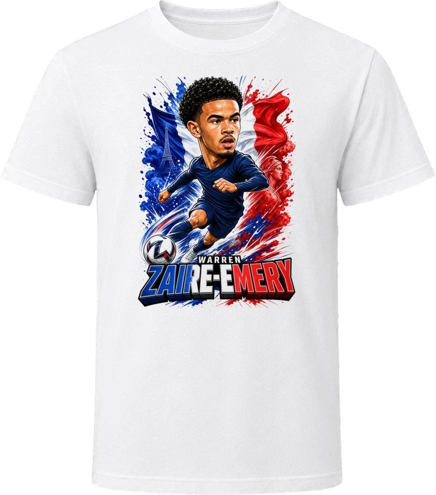 Warren Zaire-Emery France Soccer Caricature 2026 World Cup T Shirt Unisex