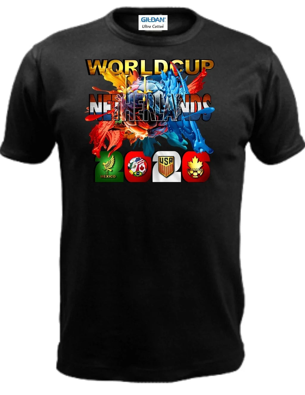 NETHERLANDS SOCCER WORLD CUP 2026 100% COTTON 100% PRESHRUNK GILDAN Unisex