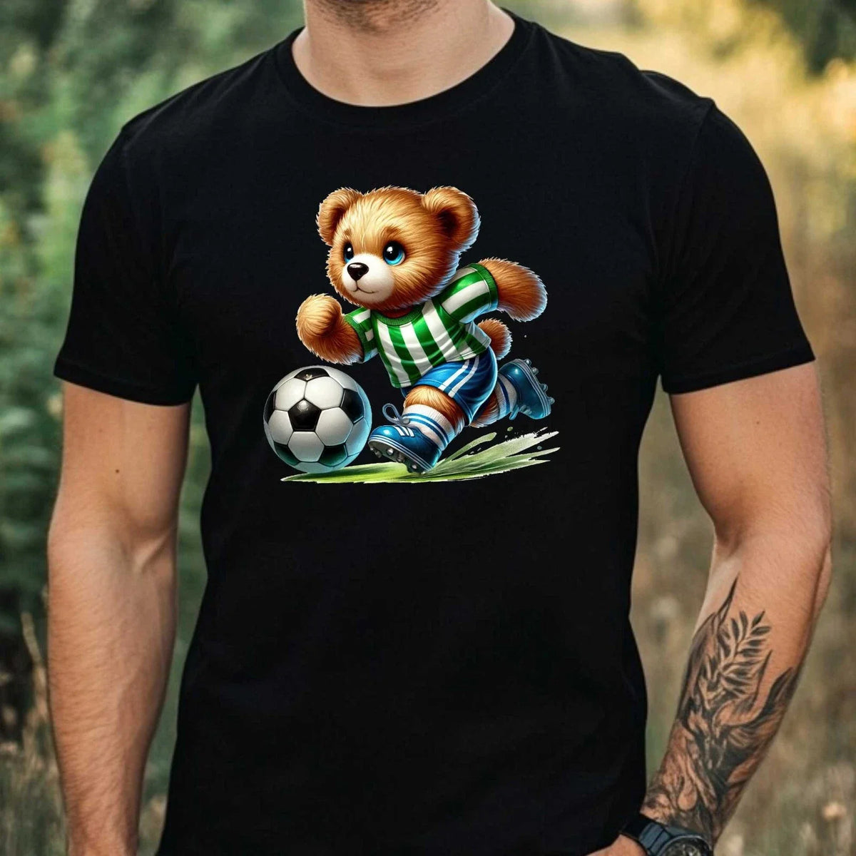 Mens Football Teddy Print Cotton Size XS to 5XL Unisex