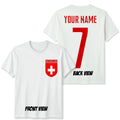 Personalised Switzerland Football Unisex Kids Name Number Tee #WC Unisex