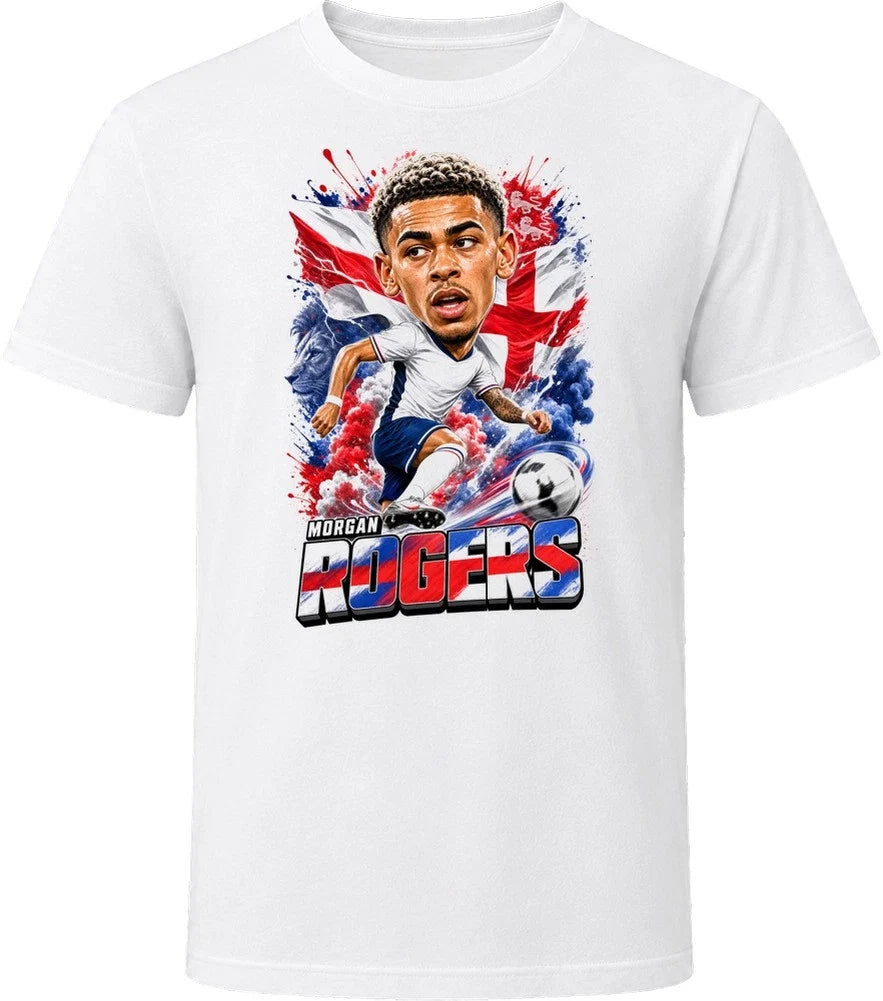 Morgan Rogers England Soccer Caricature 2026 World Cup T Shirt Unisex