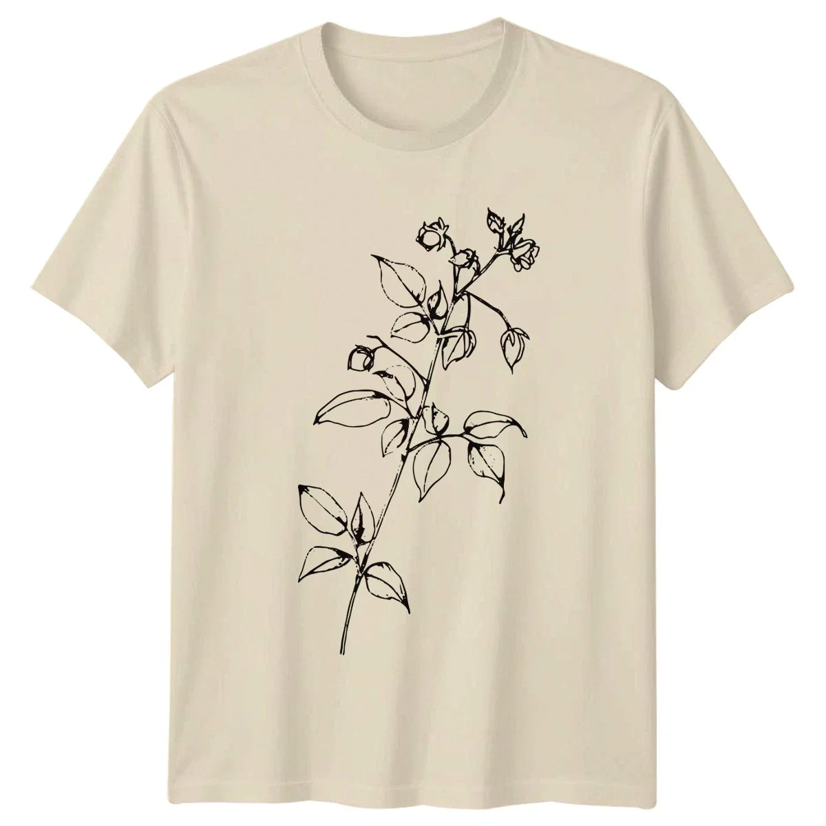 Simple Rose Vine Botanical Drawing Womens Rose Line Art Floral Unisex