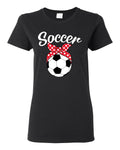 Cute Soccer Mom Ribbon Soccer Ball Gift Sports Women Graphic Shirt Unisex