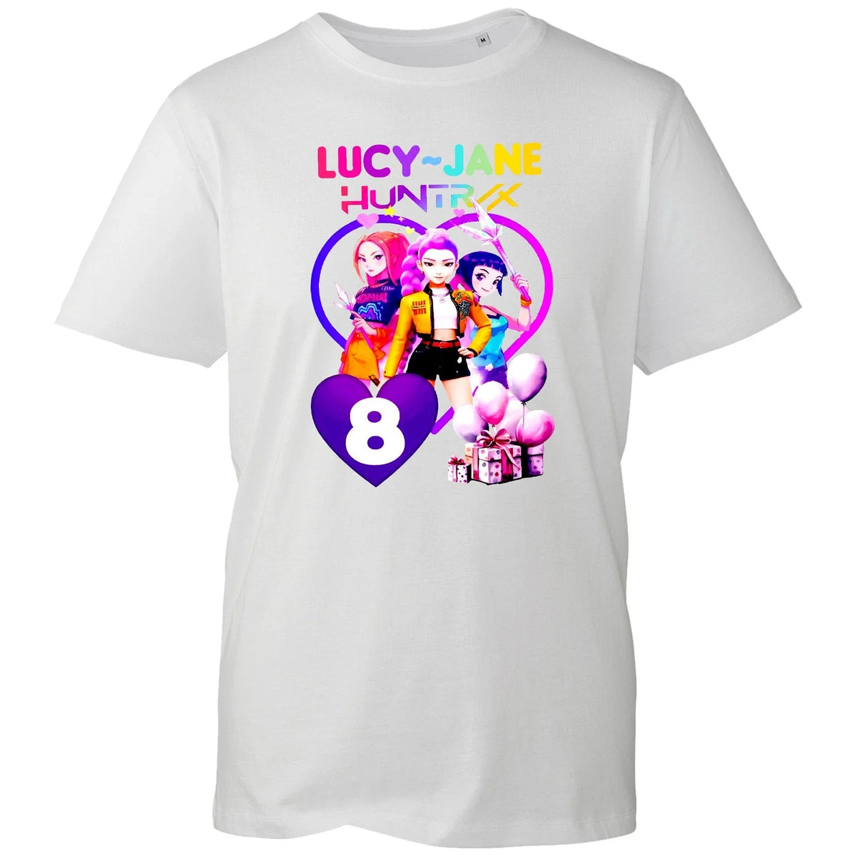 Personalised Girl 8th Birthday Any Name Age 8 Girl Custom Gift Party Tee Unisex