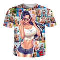 New Sexy beauty Anime Unisex Women Men 3D Print Short Sleeve Tee Tops Unisex