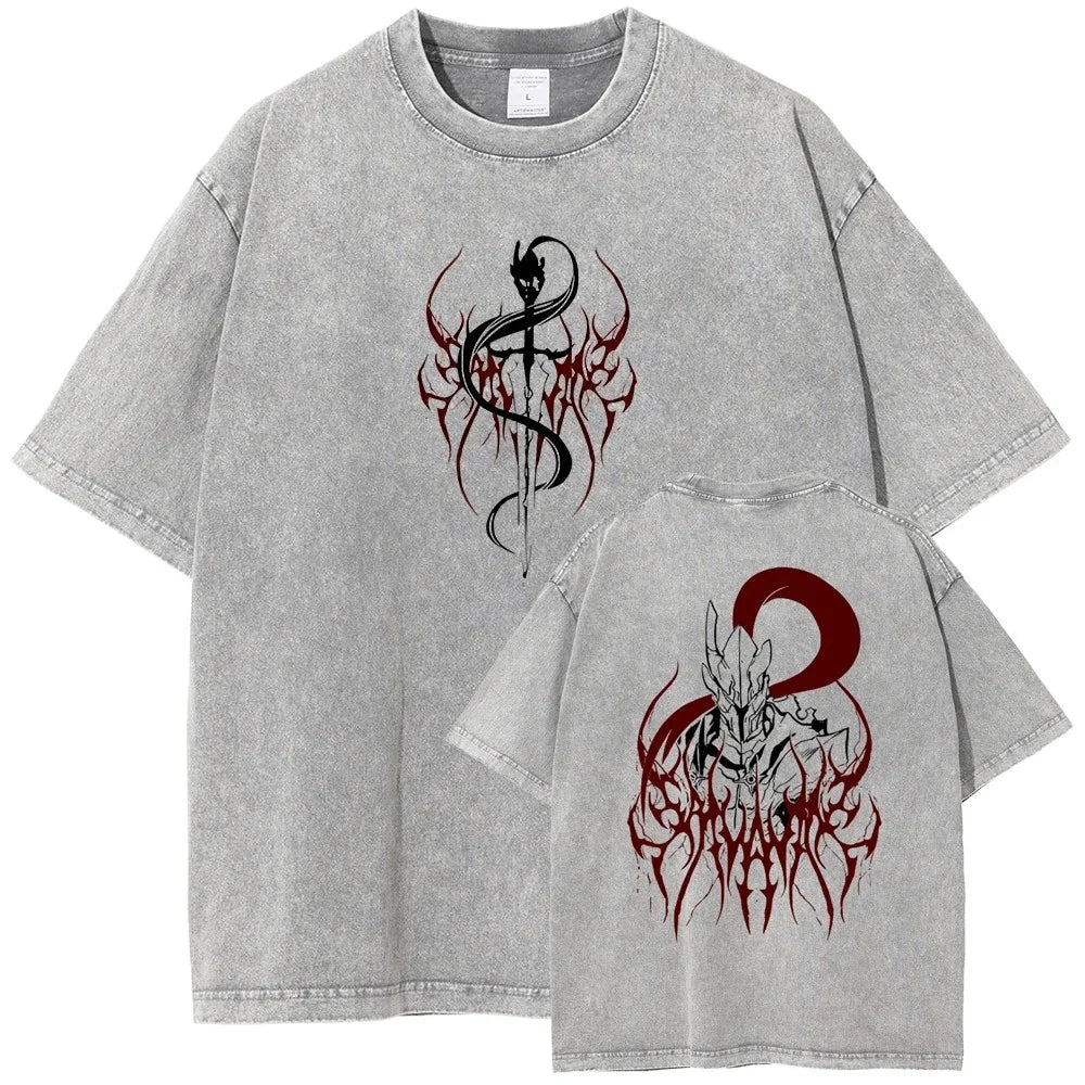 Solo Leveling Igris Anime Manga Graphic Oversized Cotton Vintage Wash Te Unisex