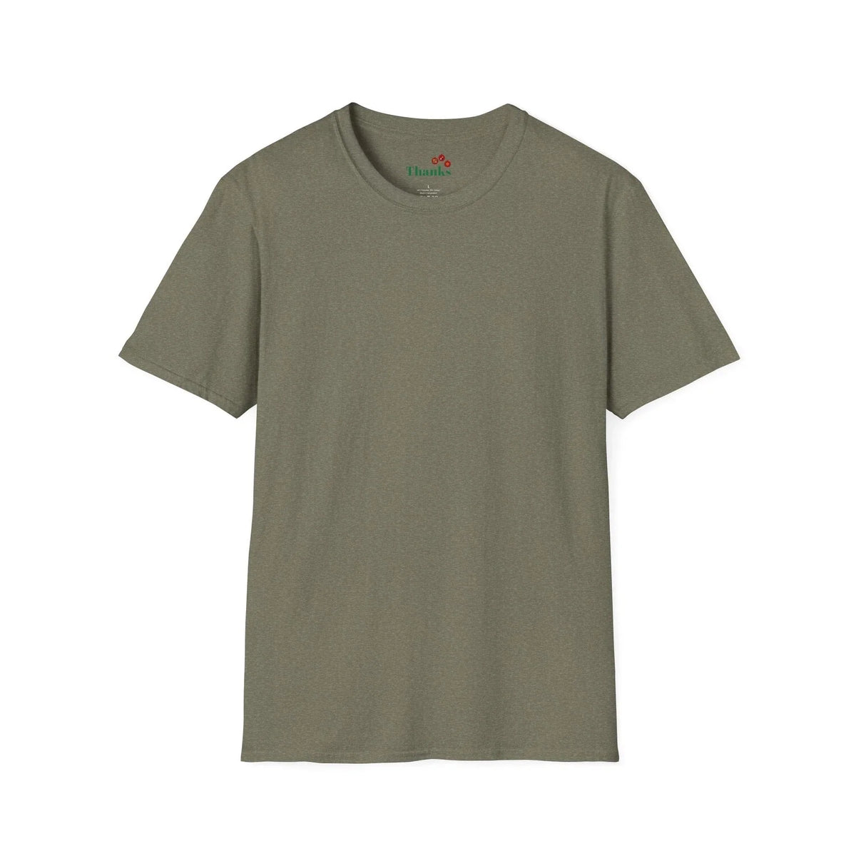 Olive Green Ring Spun Cotton Crew Neck Soft Lightweight Casual Tee Unisex