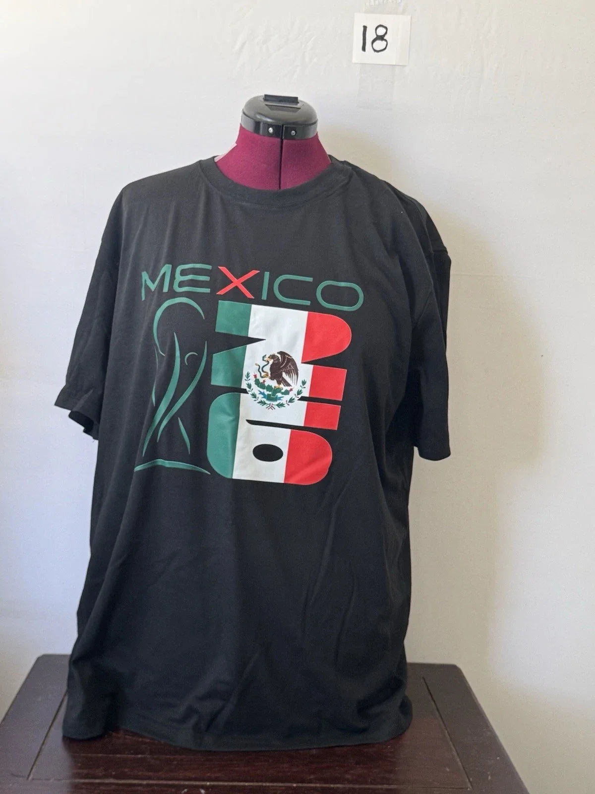 Mexico Soccer Fan T Shirt Black 2XL Mexican Flag Futbol Graphic Tee Unisex