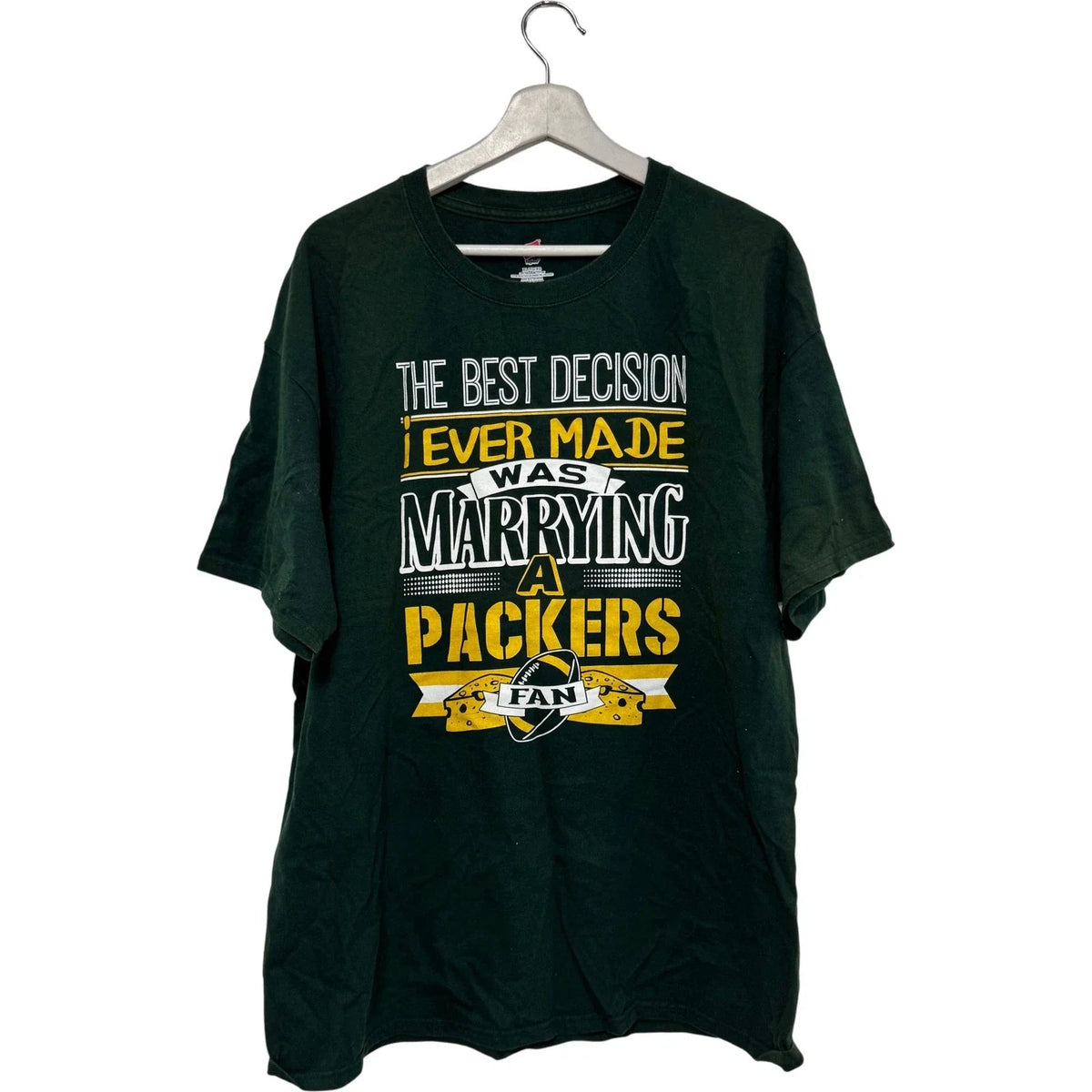 Hanes Tagless Packers Fan Green Crew Neck XL Unisex