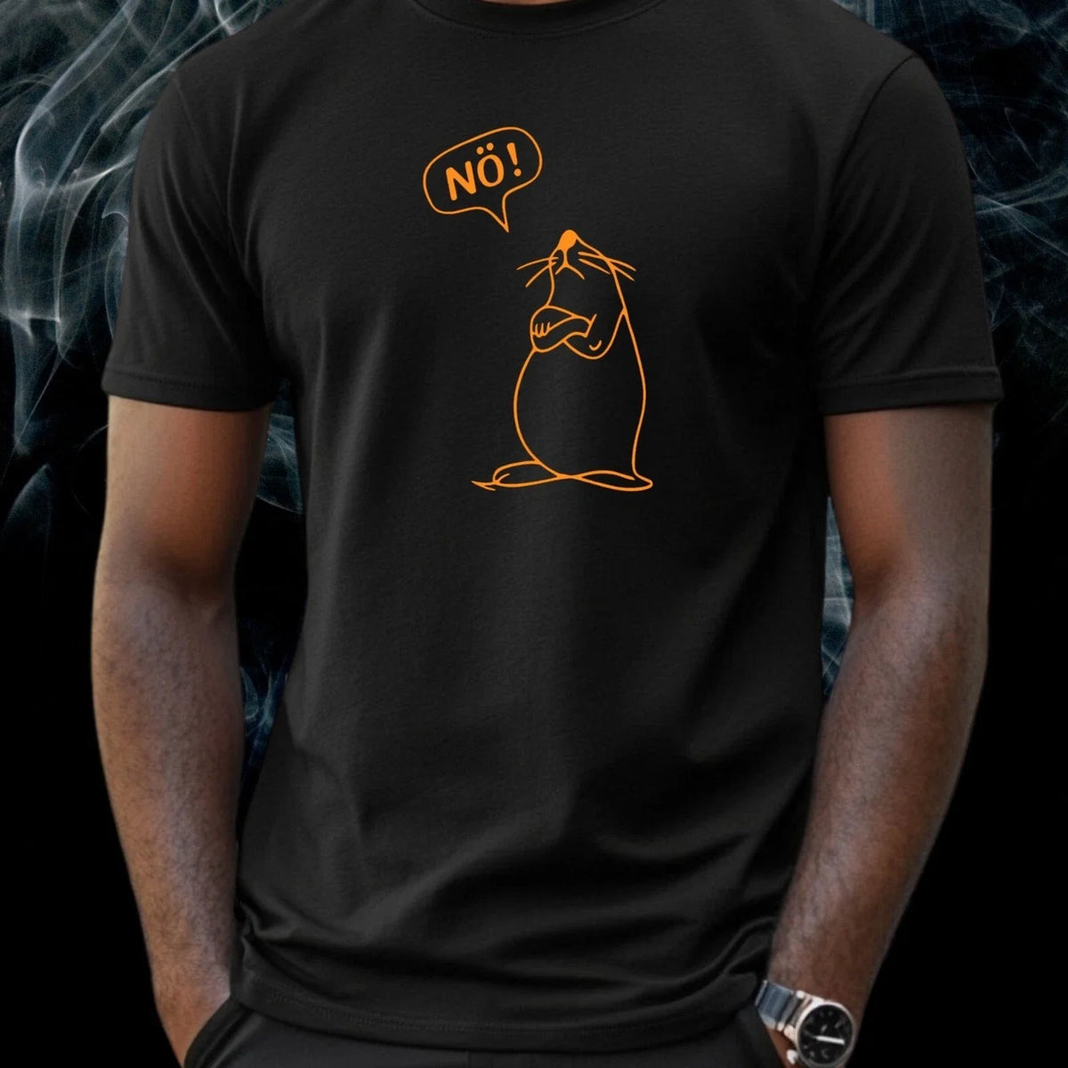 Mens Nö Seal Print Cotton Size S to 5XL Unisex