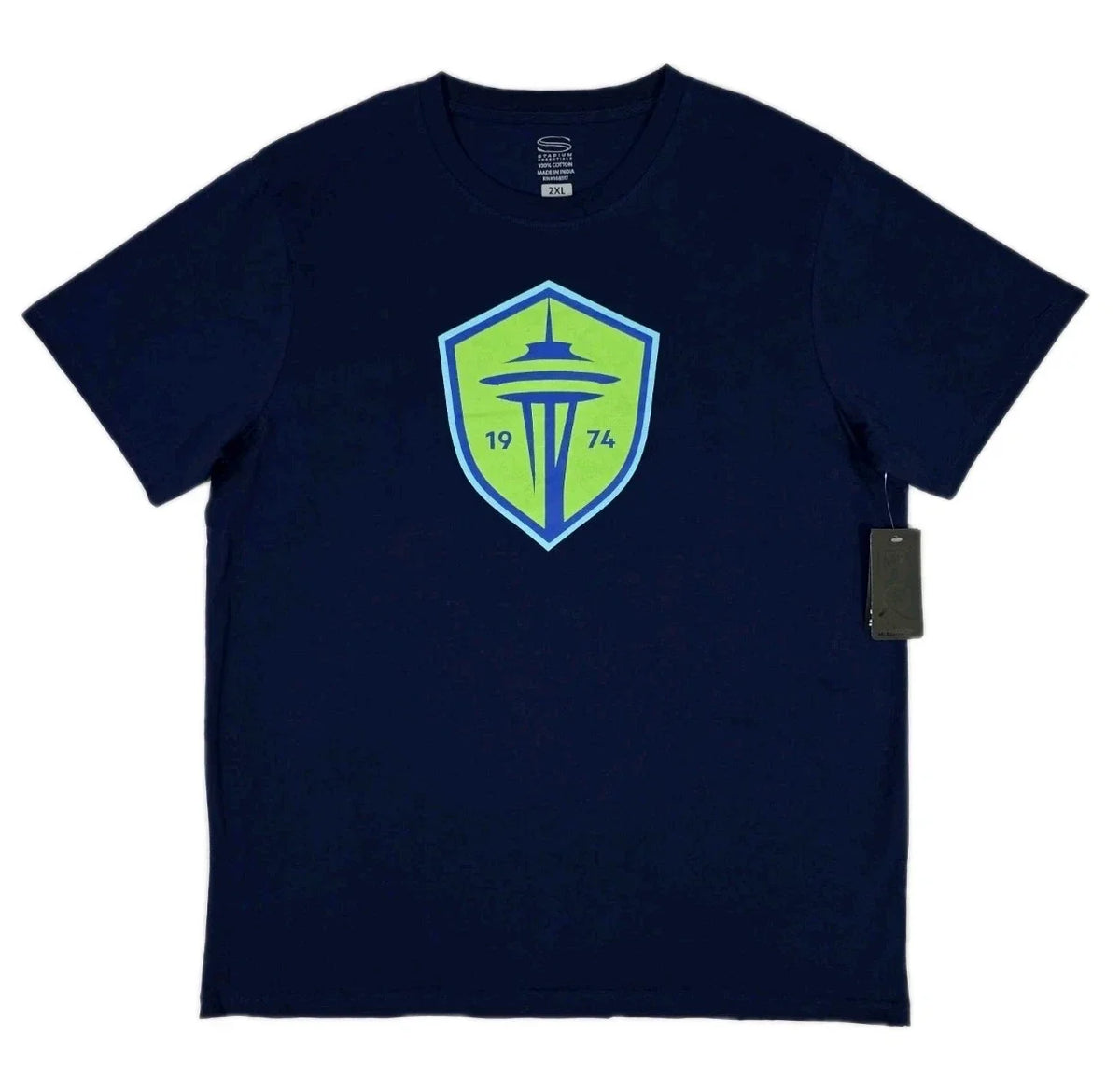 Stadium Essentials SEATTLE SOUNDERS 1974 Soccer MLS Men Navy Blue Shirt 2XL NWT Unisex
