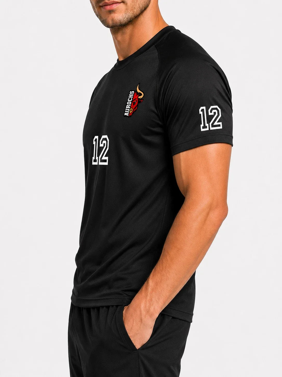 Personalised Sports Custom Name Number Logo Football Gym Running Tee Unisex