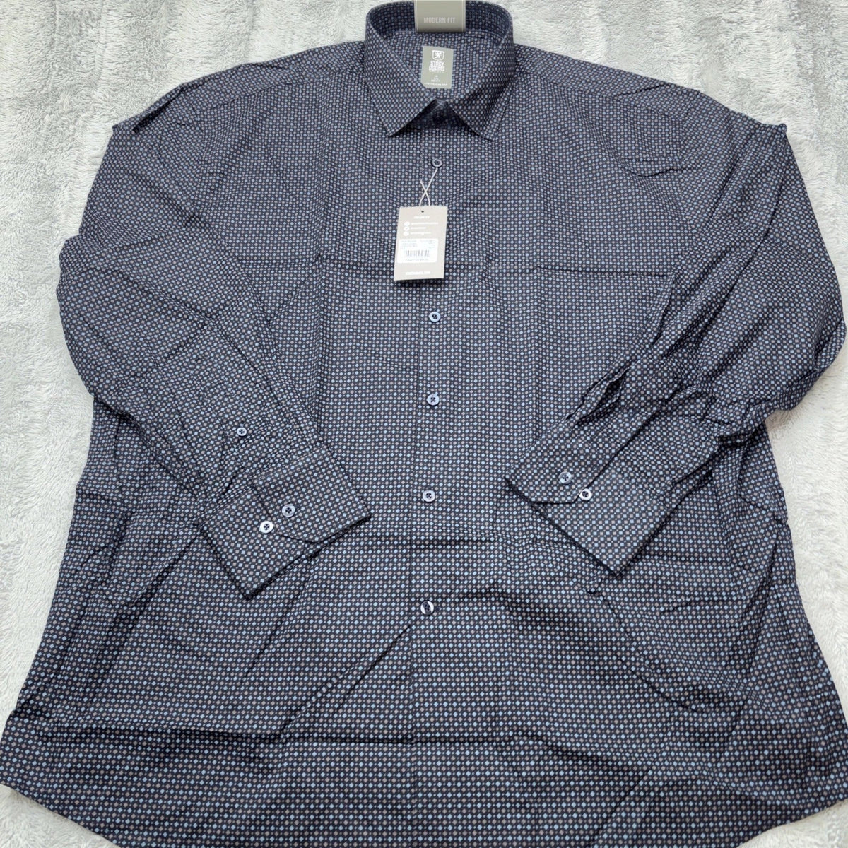 Stacy Adams Modern Fit Vintage Geometric Diamond Print Men's Shirt Retro 3XL Unisex