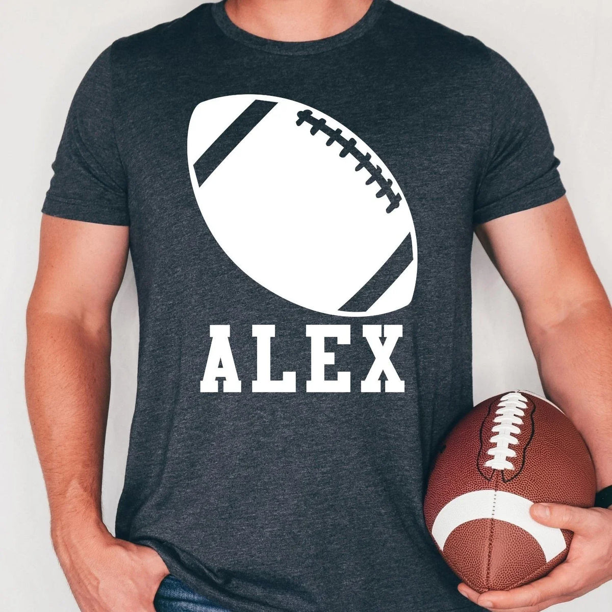 Personalised Football Shirt Custom Name Sports Tee Team Gift For Him Xmas Tops Unisex