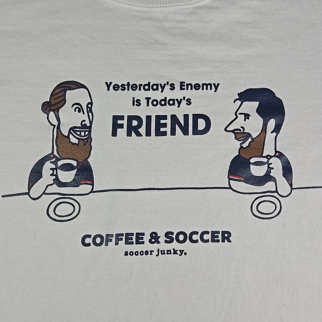 Claudio Pandiani Coffee & Soccer Men's Medium White Soccer Junky Messi Unisex