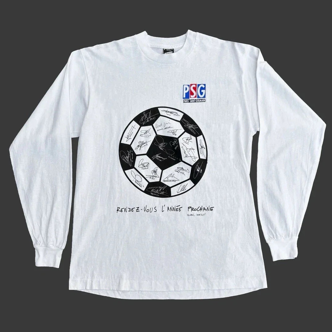 PSG Paris Saint-Germain 1990 90s Vintage L/S Football Soccer Rare Unisex