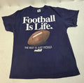 Vintage 90s Big Ball Sports Football Is Life Tee Shirt Mens XLarge Blue Graphic Unisex