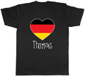 Personalised Love Germany Football Fan Supporter Mens Tee Gift Top Unisex