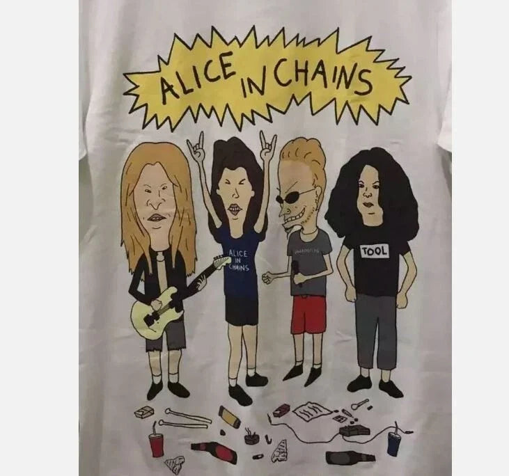 Alice in Chains _Beavis and Butthead_ Bootleg Short Sleeve Unisex Tshirt Unisex